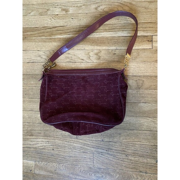 Givenchy Shoulder Bag Suede Leather Red Purse Made in Spain - Picture 2 of 12